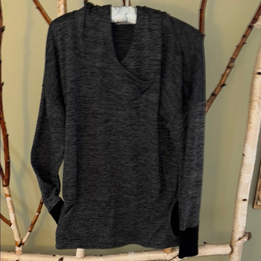 Athleta Black/gray Hooded spandex polyester sweatshirt